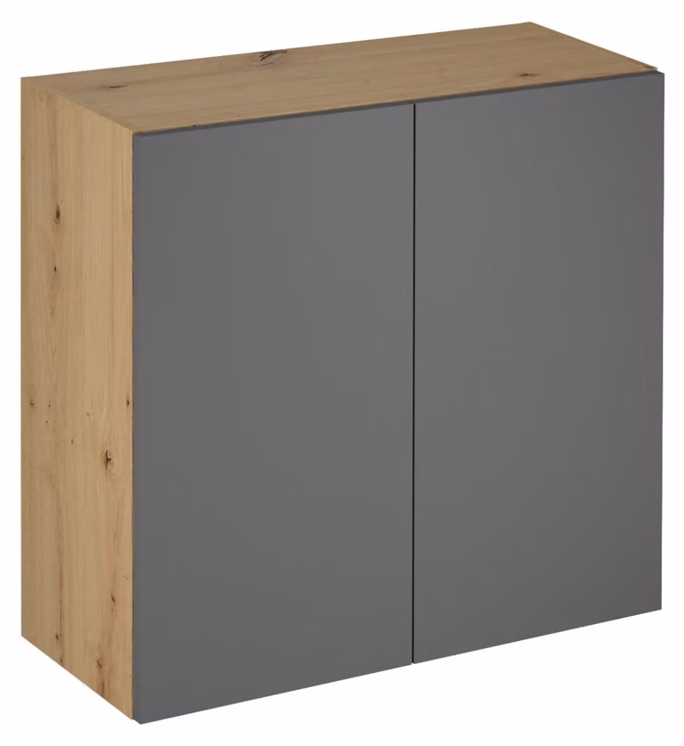 Pensile da cucina VALEN - larghezza 80 cm, rovere artigianale / grigio