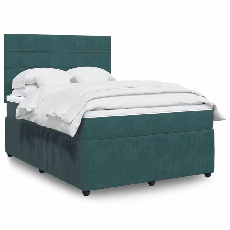 Maison Exclusive - Giroletto a Molle con Materasso Verde Scuro 140x200 cm Velluto