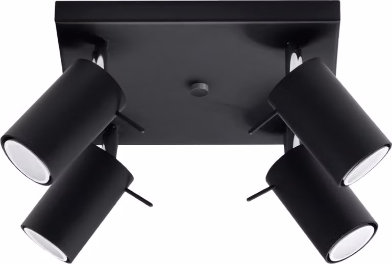 PLAFON MIRAX 4 GU10 Nero Lampada da soffitto Lumilo