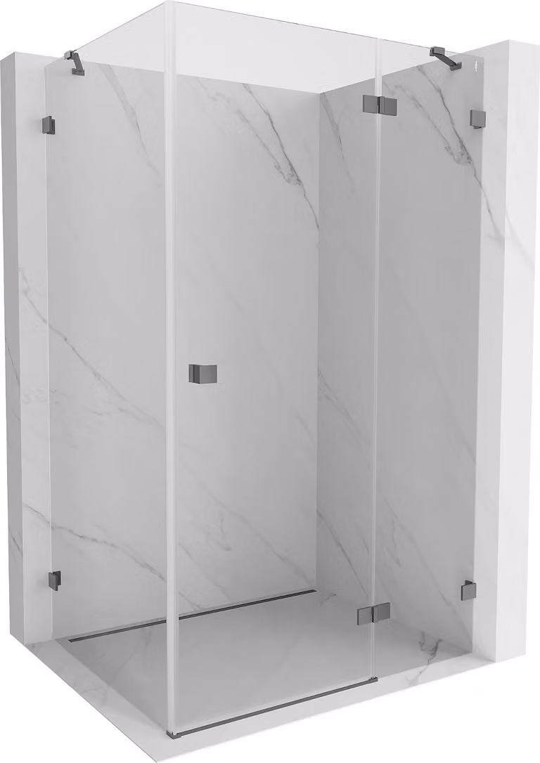 Mexen Lunar cabina doccia battente destra 100 x 80 cm, trasparente, canna di fucile - 834-100-080-95-00-P