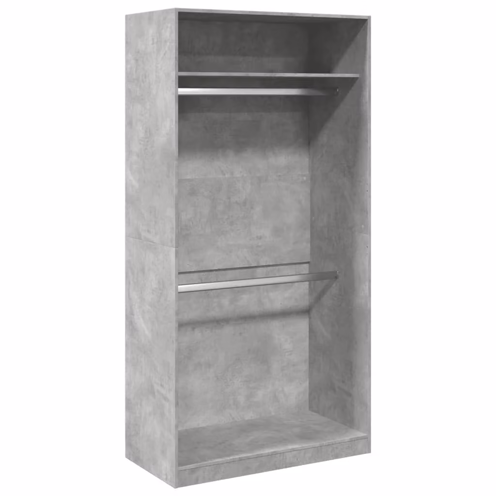 Armadio Grigio Cemento 100x50x200 cm in Legno Multistrato