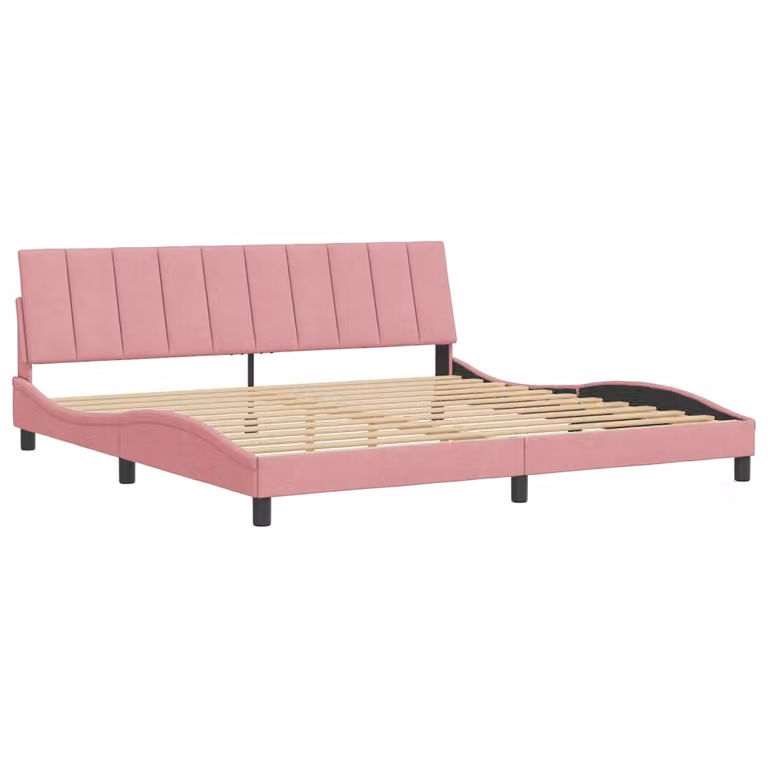 Giroletto senza Materasso Hanko Rosa 200x200 cm in Velluto