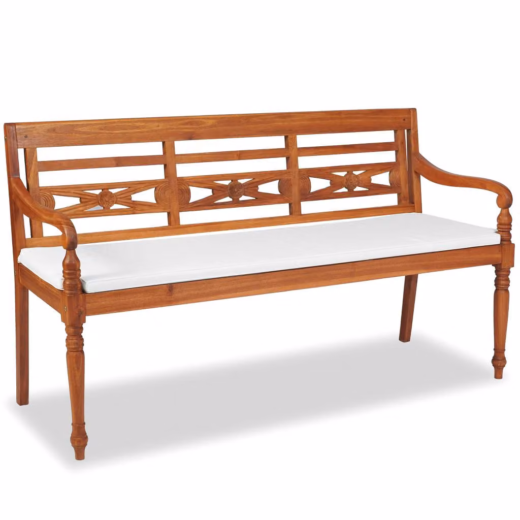 Panca da giardino Batavia con cuscini 150 cm in teak