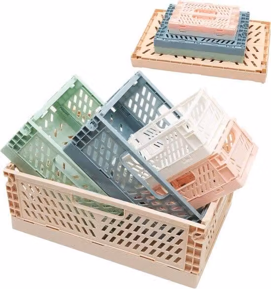 Set da 5 contenitori organizer pieghevoli in plastica