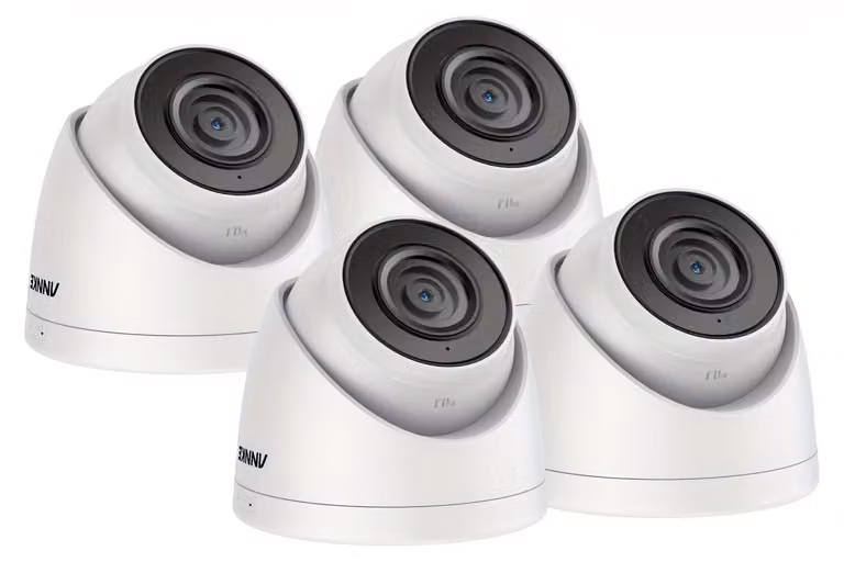 Sistema di sicurezza: DVR a 8 canali con hard disk da 4TB, 4 telecamere Full HD a 1080p, rilevamento AI di persone e veicoli