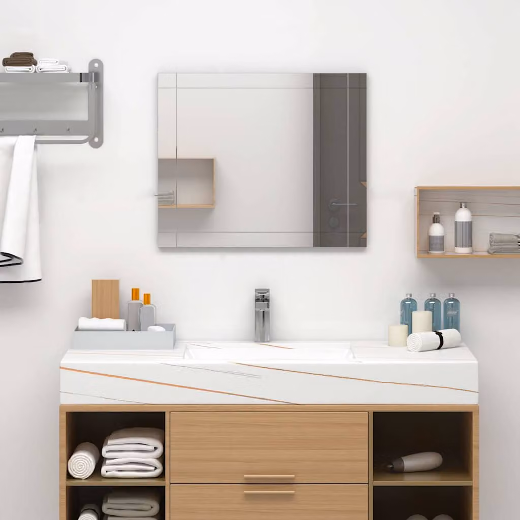 Specchio da parete moderno vidaXL in vetro color argento, L: 60 cm, H: 50 cm