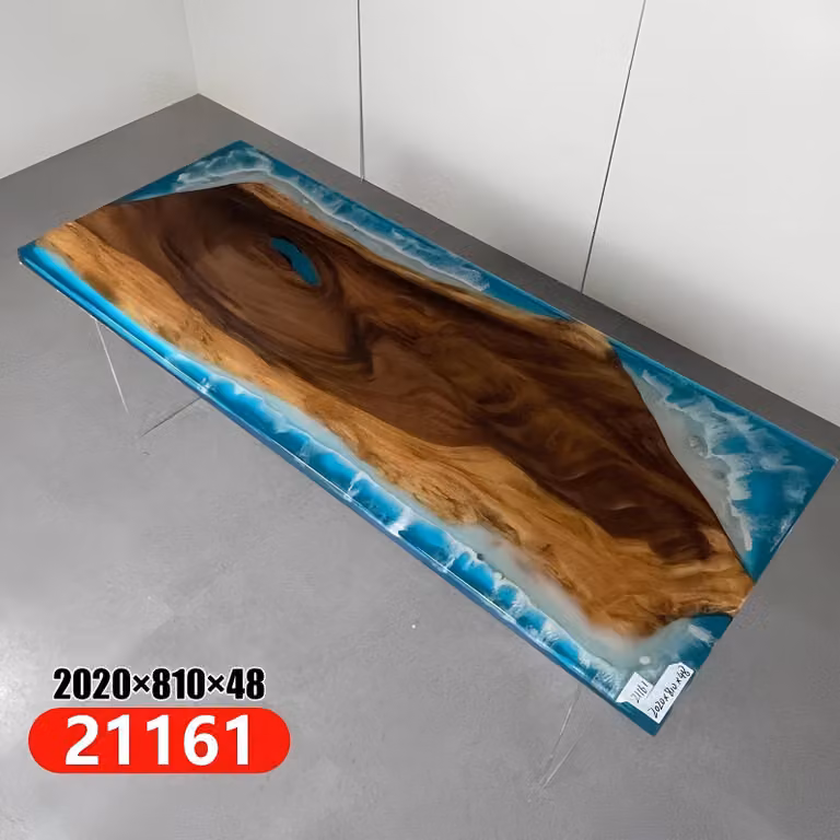 Flusstisch Esstisch River Table Massiv Tische 202x81 Epoxidharz Meer Waterfall