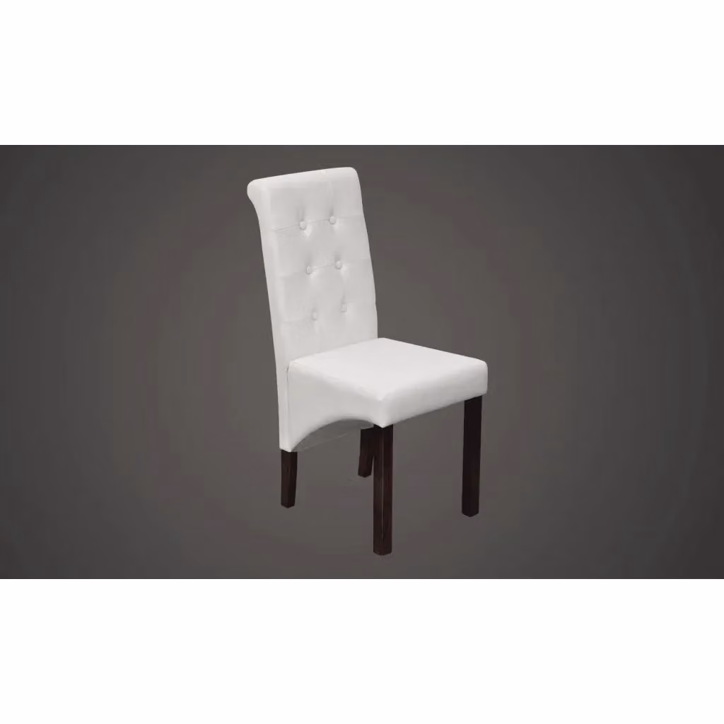 Set di 6 sedie da pranzo vidaXL in similpelle bianca con struttura in legno e plastica – 2