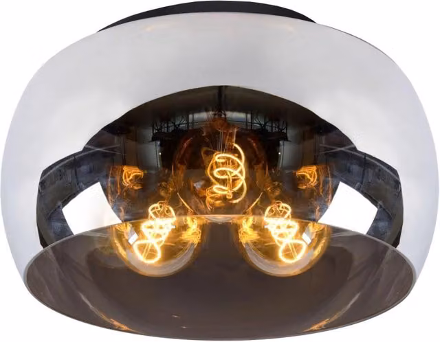 Plafoniera OLIVIA vetro fumé grigia 3xE27 40W Lucide