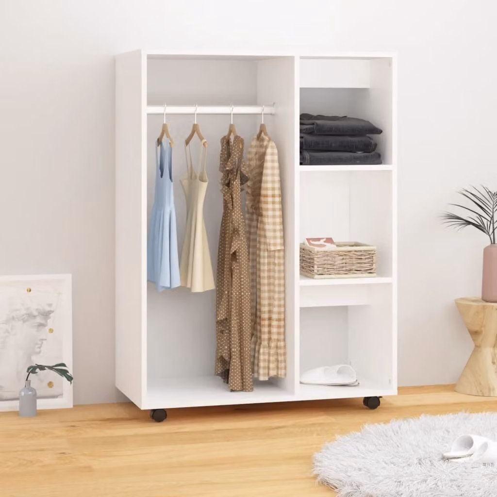 The Living Store Armadio Bianco 80x40x110 cm Materiale a base di legno
