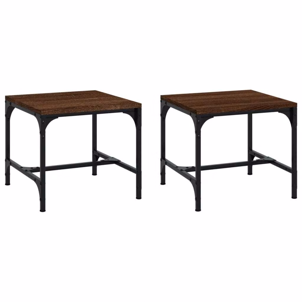 Tavolini 2pz Nerorovere marrone 40x40x35cm in Legno Multistrato