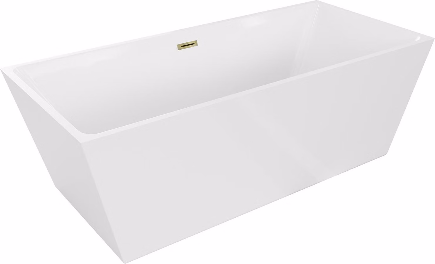 Mexen Lita vasca da bagno autoportante 170 x 75 cm, bianca, troppo pieno dorato - 52121707500-50