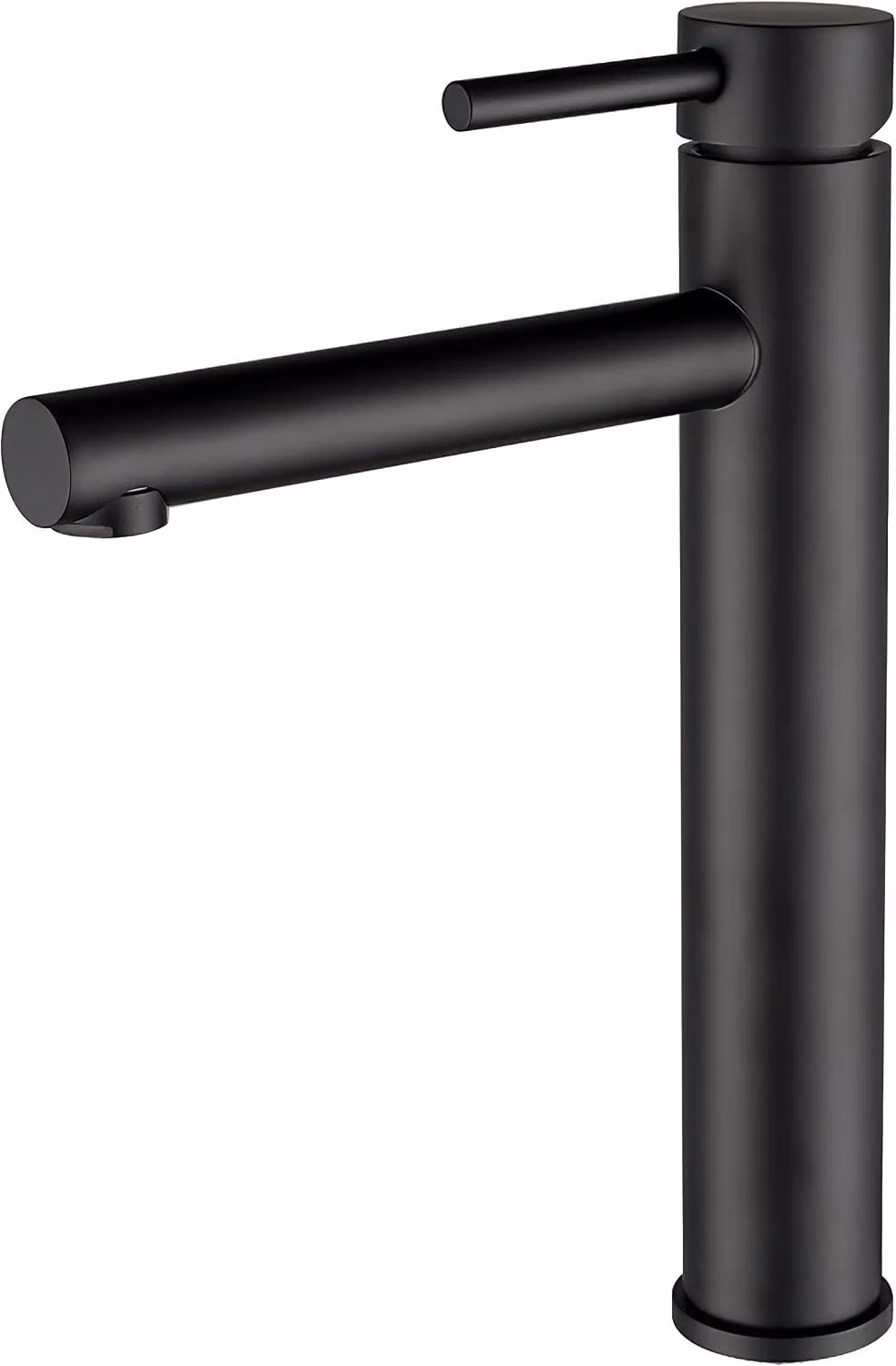 Rubinetto per lavabo monocomando, finitura nera opaca, in ottone, a risparmio idrico, per bagno