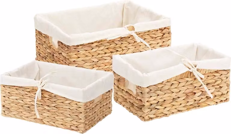 Cesti per Stoccaggio 3 pcs Naturale Giacinto d'acqua