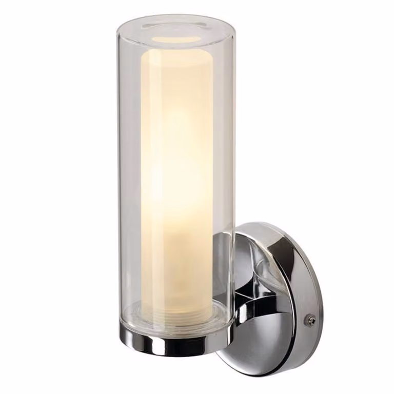 SLV Applique da parete WL 106, dimmerabile, Cromo / Argento, Bagno, Vetro, Moderno, Applique
