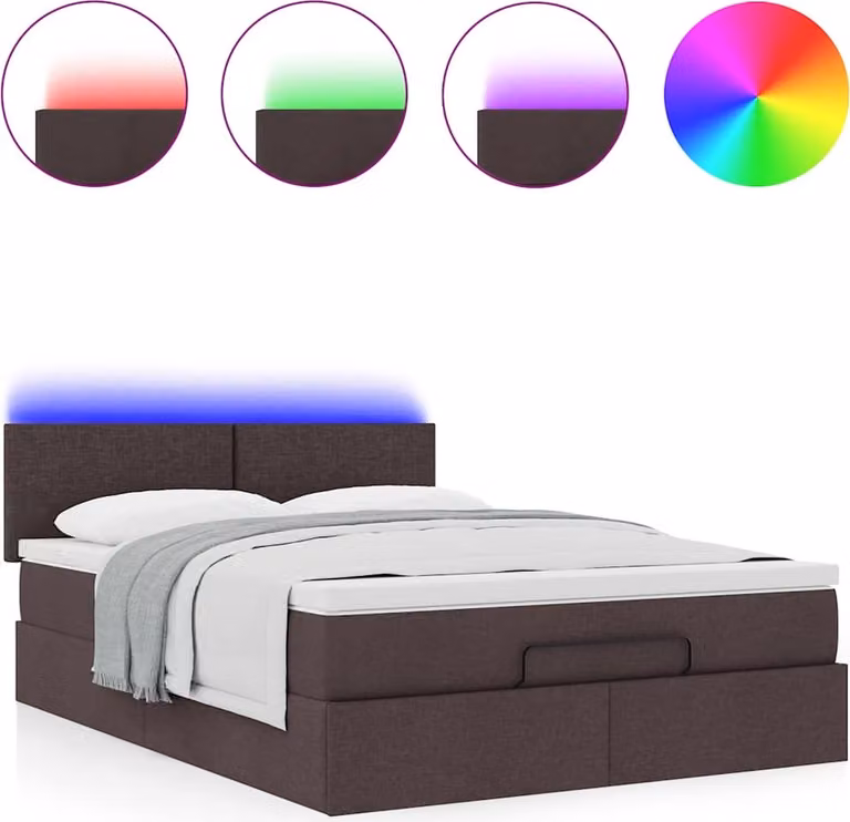 Struttura Letto Pouf con Materasso 140x200 cm in Tessuto