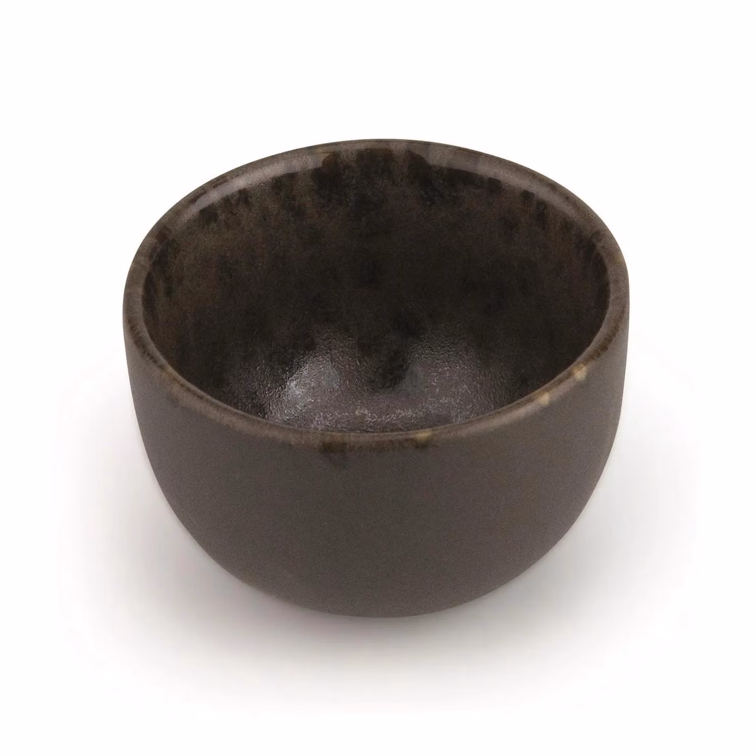 Coppetta rotonda color marrone con puntini ruggine Le Coq Phobos, diam. 6,5cm, 6 pezzi