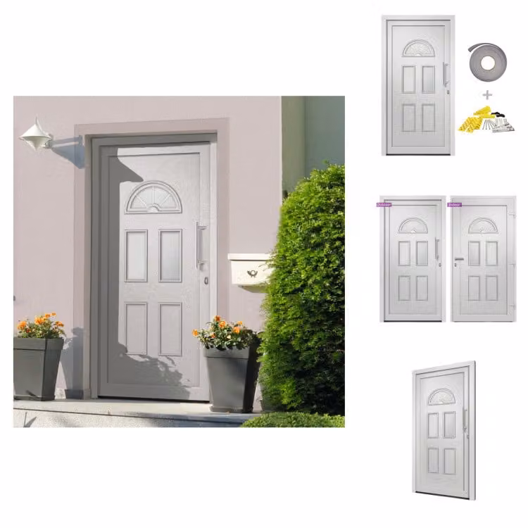 vidaXL Porta d'ingresso bianca 88x208 cm - Porte d'ingresso