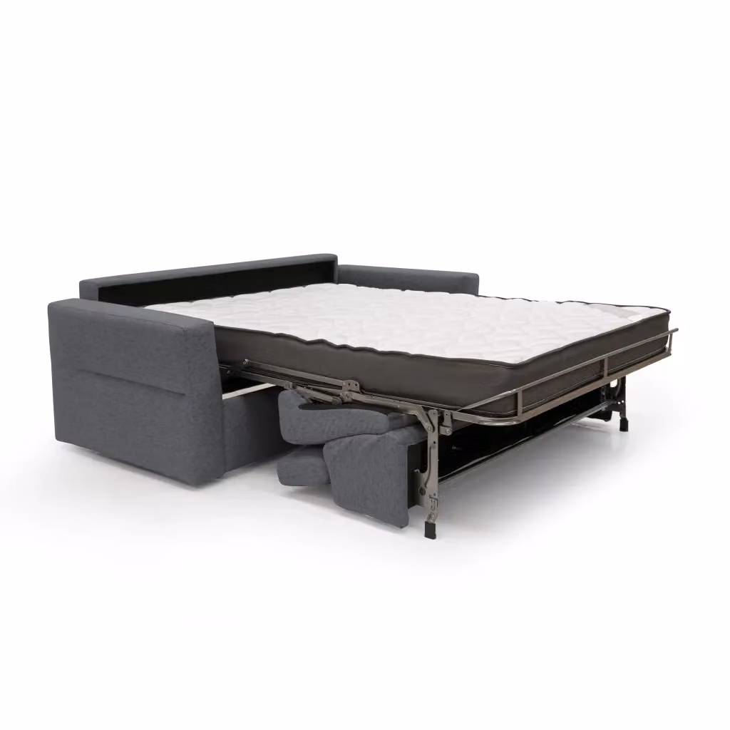 Divani.Store Avalon Divano Letto Moderno in Tessuto Azzurro con Materasso in Schiuma L: 220 cm, Materasso: 160 x 200 cm, H: 18 cm – 2