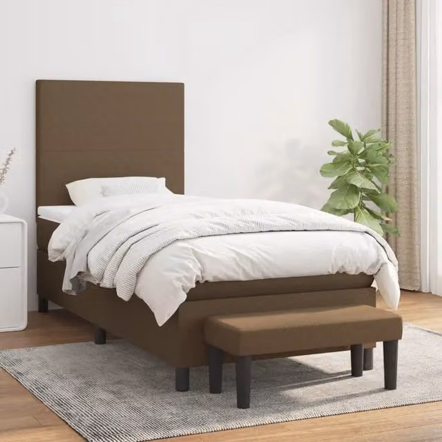 Letto Ibrido con Giroletto a Molle e Materasso vidaXL, Marrone e Bianco, L/P/H: 100 x 200 x 118 cm