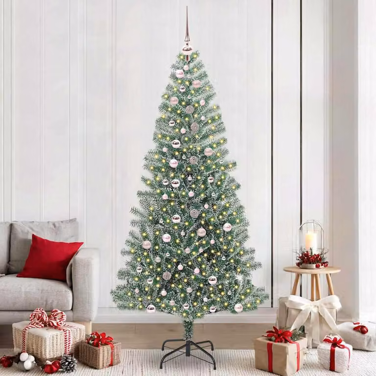 Maison Exclusive - Albero di Natale artificiale, ricoperto di neve, con luci LED, altezza 240 cm