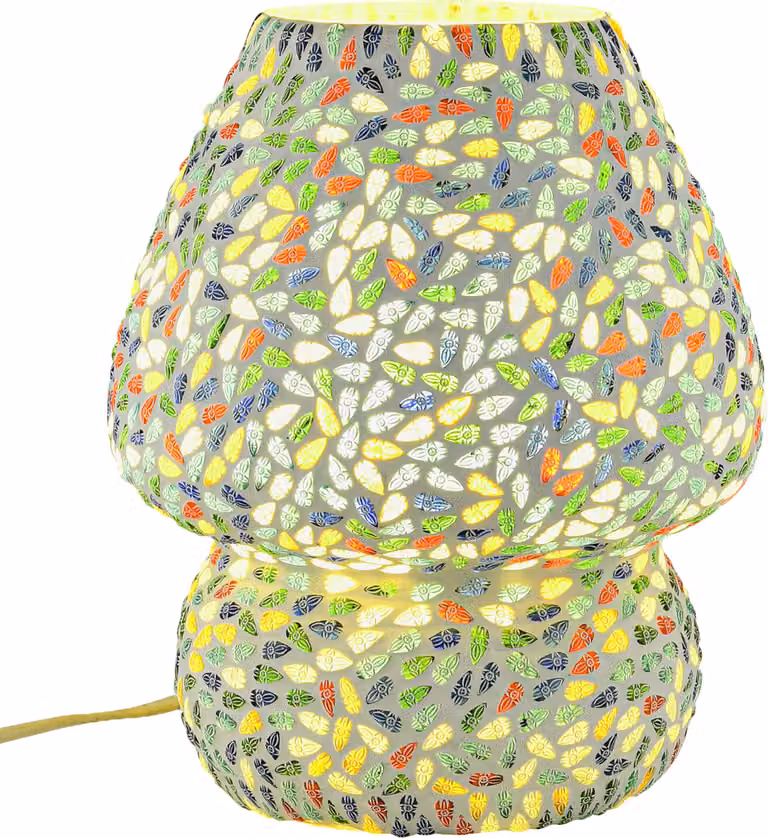 Lampada da tavolo decorativa Boho in mosaico di vetro Aubina -4-