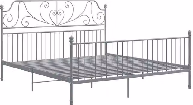 Giroletto-Struttura Letto Grigio in Metallo 200x200 cm 978631