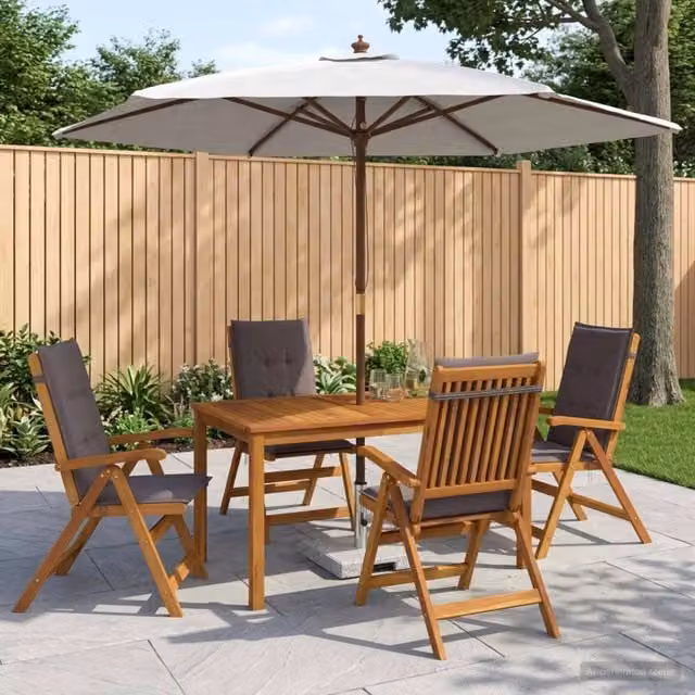 Set da pranzo da esterno con ombrellone 6 pz 4-Posti Antracite 3438532