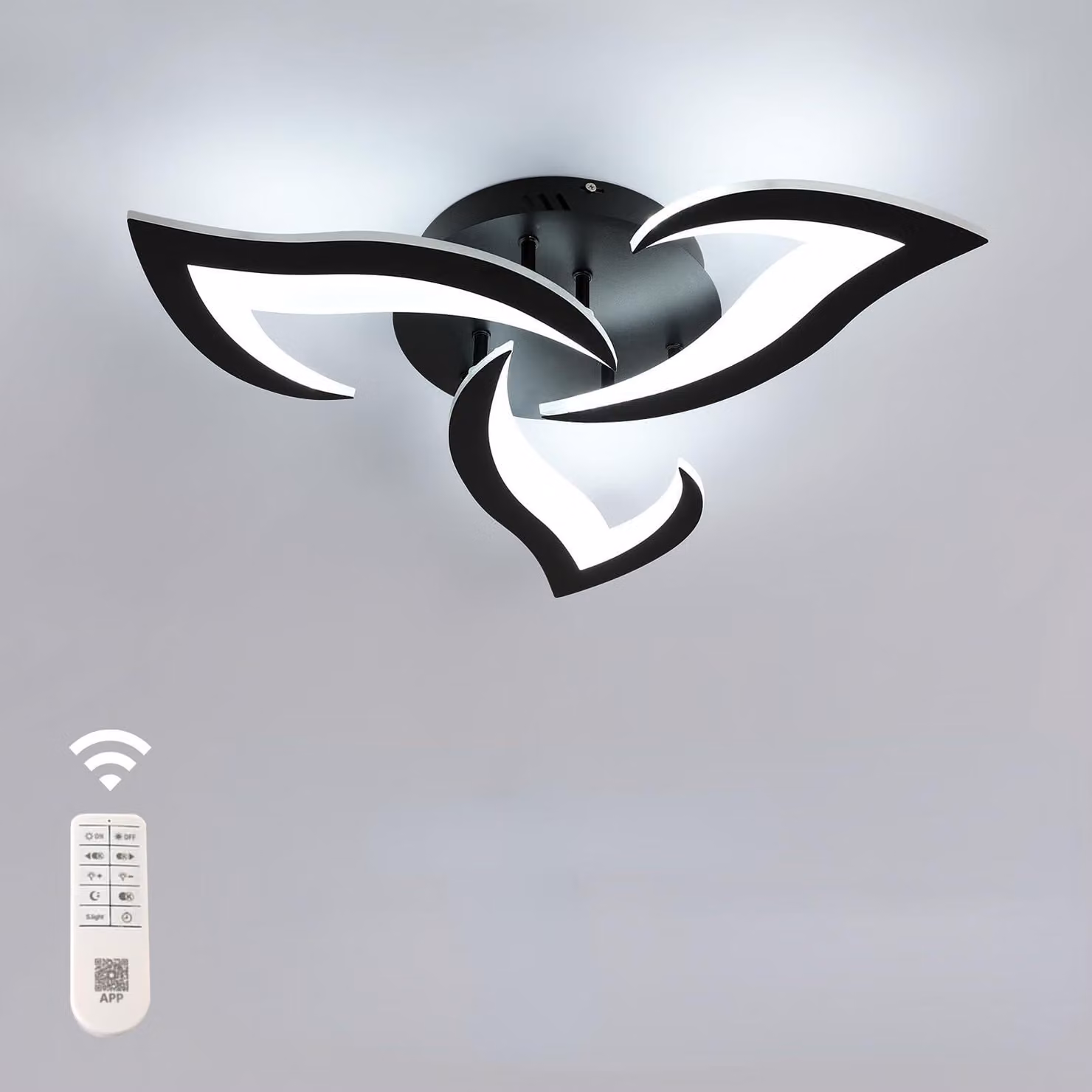 Comely, plafoniera LED dimmerabile, lampada da soffitto moderna in acrilico, 35W, 3937 lumen, temperatura di colore regolabile da 3000K a 6500K