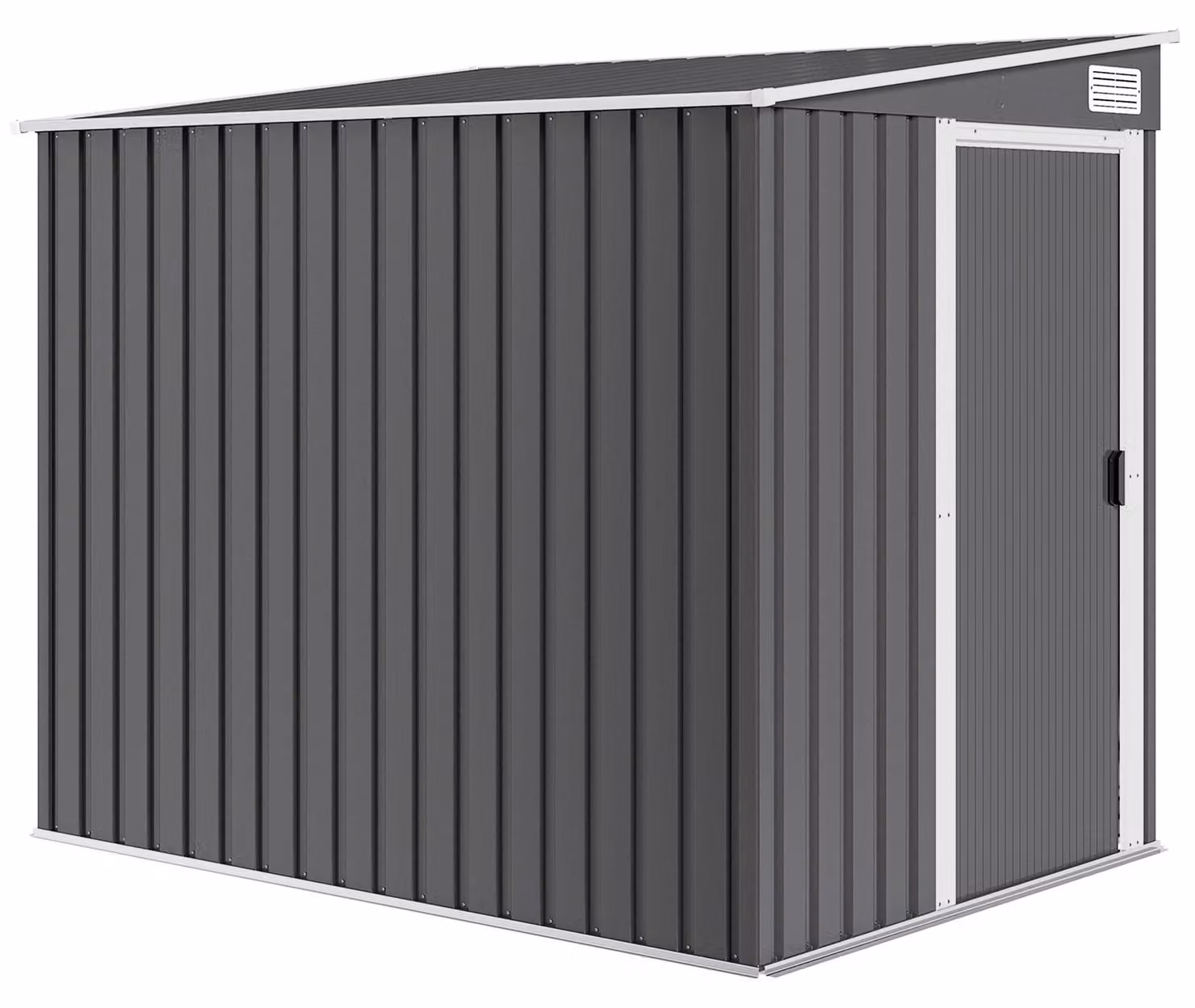 Capanno da giardino in metallo, 2,81 m², con tetto a falda | Colore: Grigio | Dimensioni: 154x206,5x181 cm
