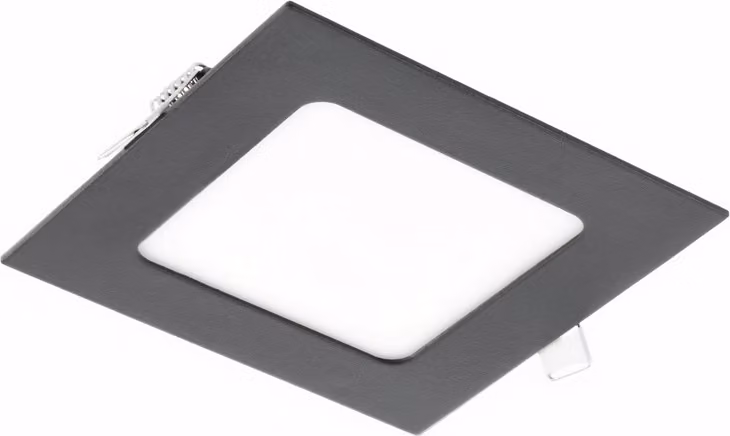 faretto da incasso angolare a LED da 6W con cornice nera 120 x 120 x 22 mm 560 lumen bianco neutro (4000 K)