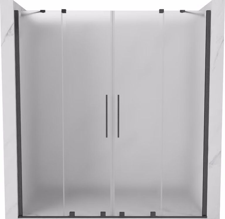 Mexen Velar Duo porta doccia scorrevole 170 cm, brina, grigio canna di fucile spazzolato - 871-170-000-32-66