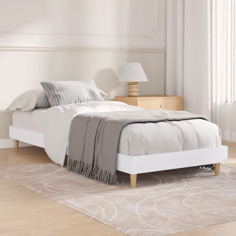 Giroletto vidaXL in legno multistrato bianco con doghe fisse L: 193 cm, P: 78 cm