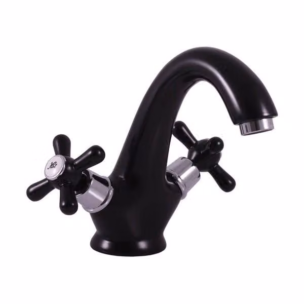 Miscelatore per lavabo MORAVA RETRO, Colore: nero opaco/cromo, Dimensione: 3/8'' (MK128.0CMATC)