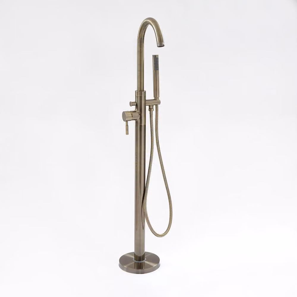 Rubinetto Miscelatore per Vasca Freestanding con Doccetta - Ottone Spazzolato