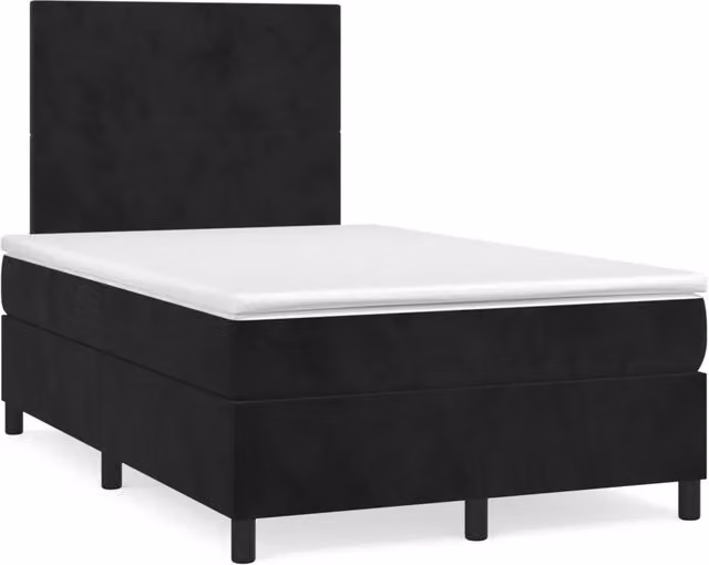 Giroletto a Molle con Materasso Nero 120x190 cm in Velluto 3269985