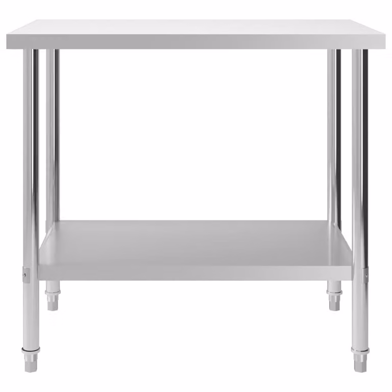vidaXL Piano di lavoro per cucina 100 x 60 x 85 cm in acciaio inox