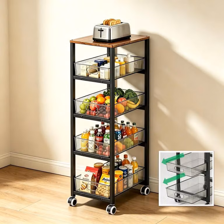Solidchoice - Organizer portatile a 5 scomparti con ruote