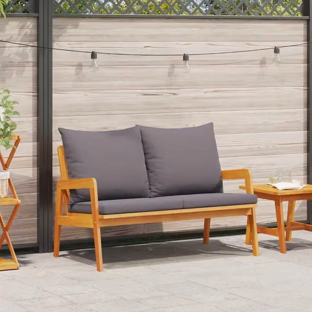 Panchina da giardino con cuscino Olio Naturale 115 x 65 x 71 cm 4106461