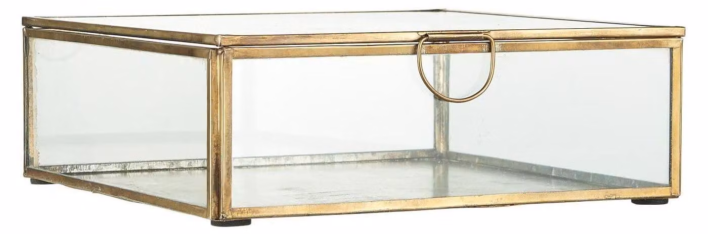 Scatola di vetro quadrata con coperchio