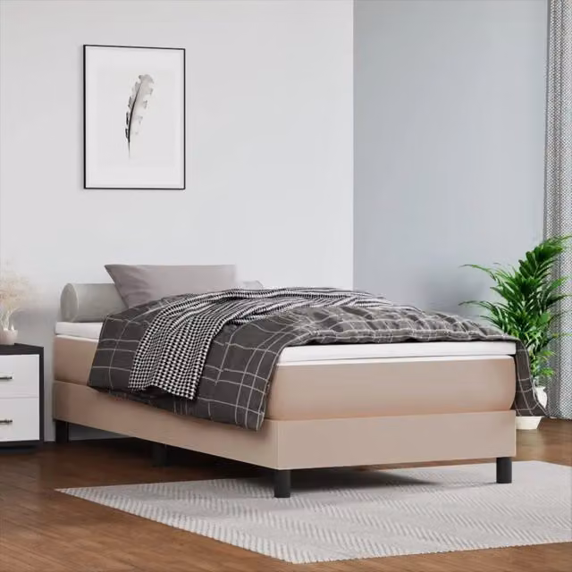 Materasso a Molle-Materasso per letto Cappuccino 90x200x20 cm in Similpelle