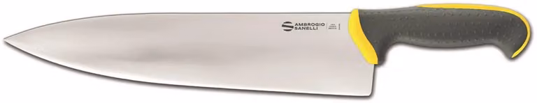 Coltello Trinciante cuoco, lama cm 30, colore giallo, linea Tecna