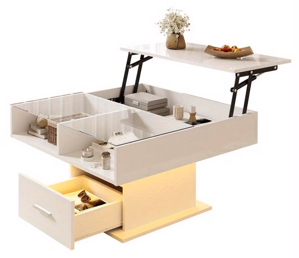 Tavolino da salotto - Tavolino moderno - Tavolo regolabile - Tavolino contenitore - Tavolino ausiliario