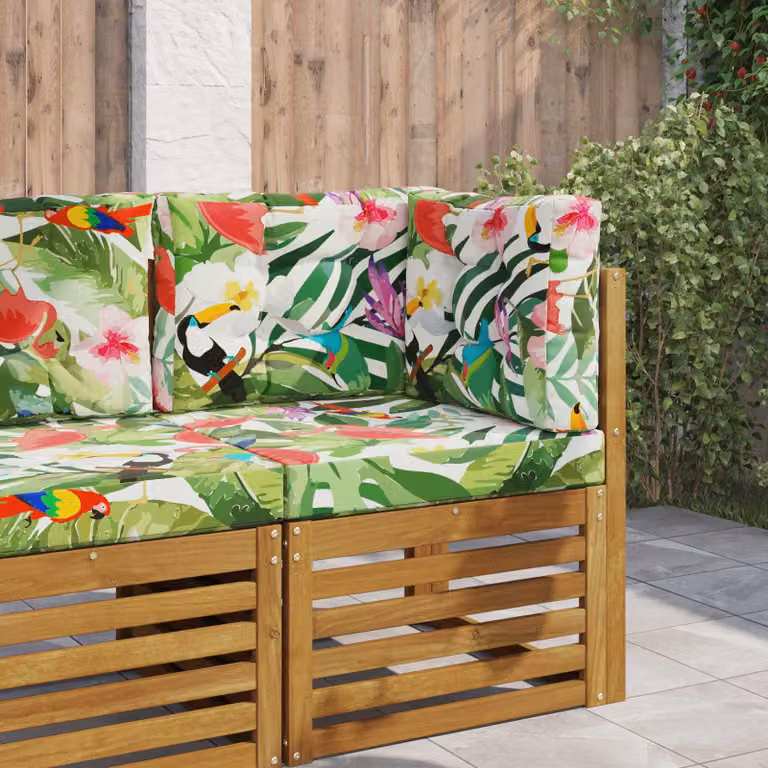 Cuscino da divano per esterni vidaXL con motivo floreale multicolore in poliestere, L 60 cm x P 60 cm x H 60 cm