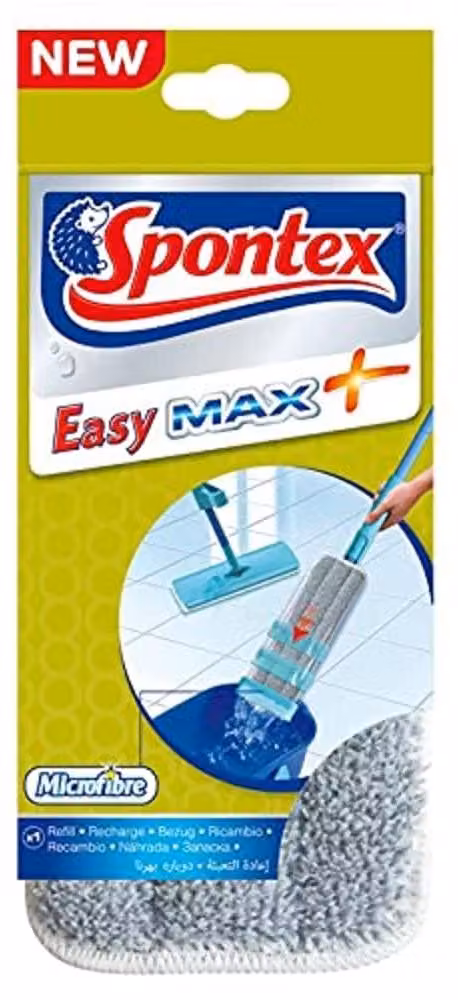 Ricarica per mop in microfibra, 1 pezzo, colore grigio, peso 40 g, lavabile a 60 °C