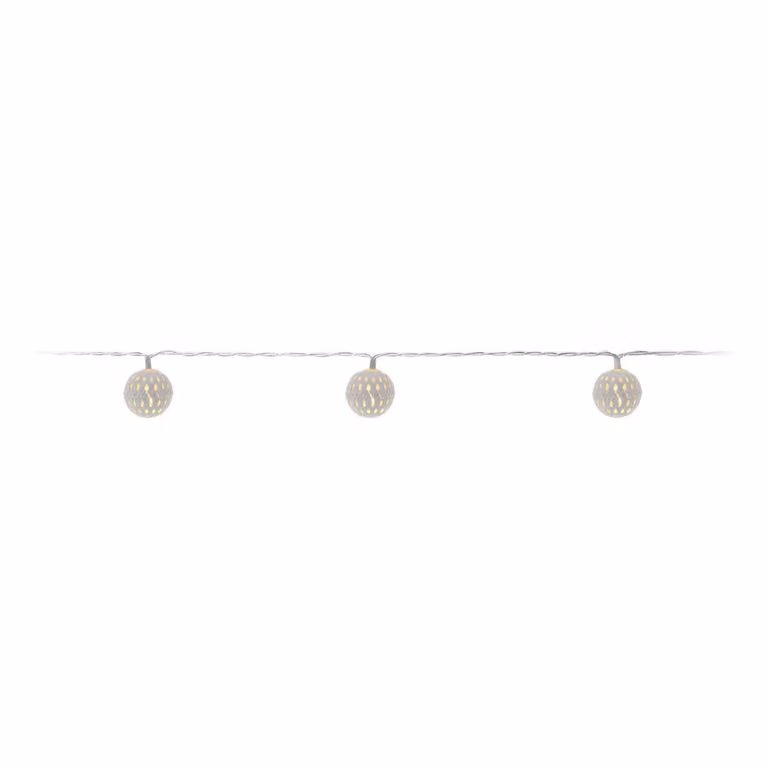 Ghirlanda a batteria 10 led con sfere colorate luce bianca calda 1,3 m
