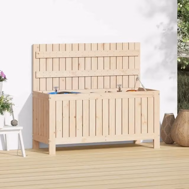 Contenitore da giardino vidaXL in legno massello di pino color marrone e beige, L 108 cm, P 42,5 cm, H 54 cm