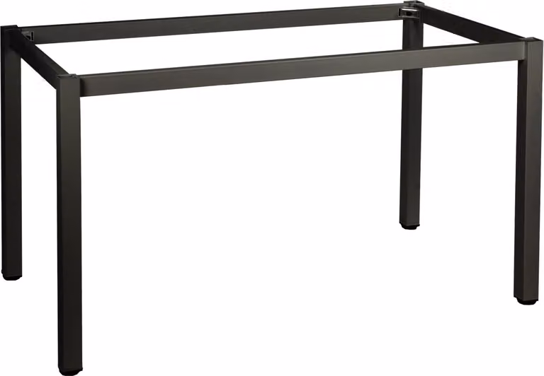 Struttura in metallo con gamba quadrata, NY-A057/K, sezione gamba 5x5 cm, dimensioni 196x76x72,5 cm, nero