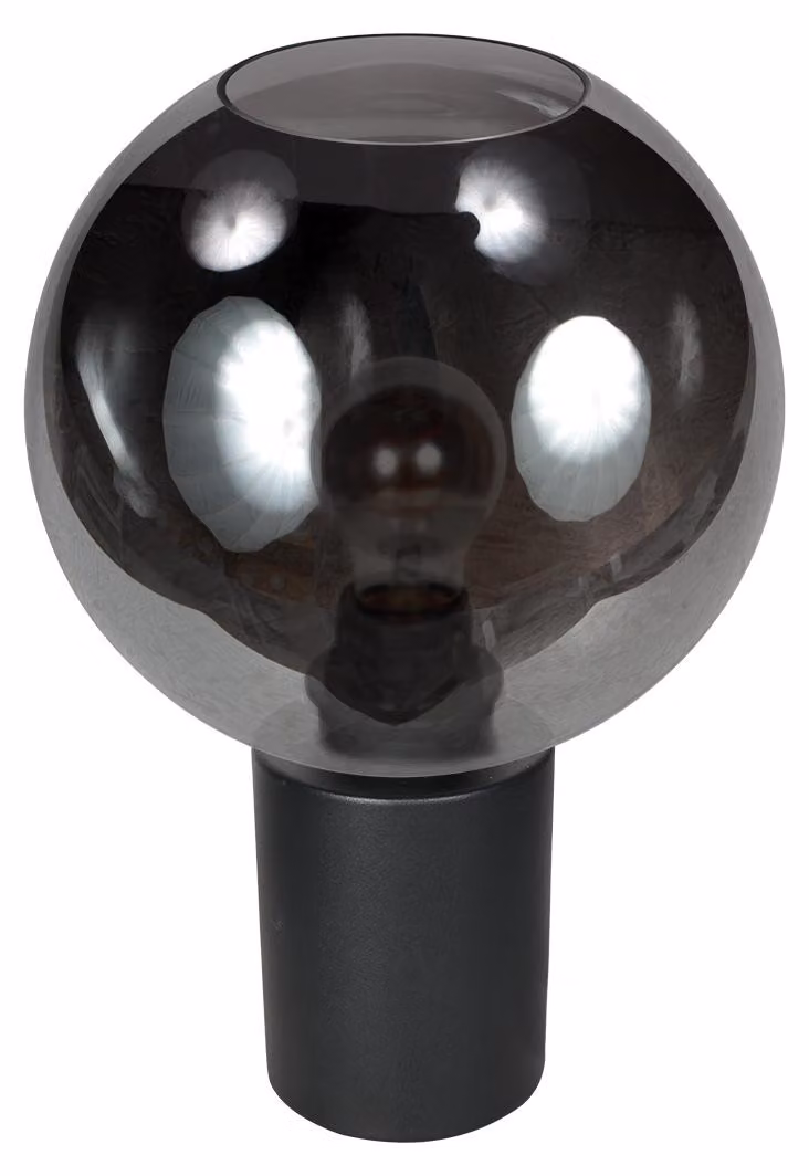 Lampada da tavolo - nero - Bloeba - vetro metallo - Ø 25cm - E27 - 4381ZW - Mexlite