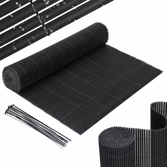 Schermo per la privacy in PVC, dimensioni 0,9 x 5 metri, colore antracite, resistente al vento e alle intemperie, con protezione UV, ideale per giardino e terrazza